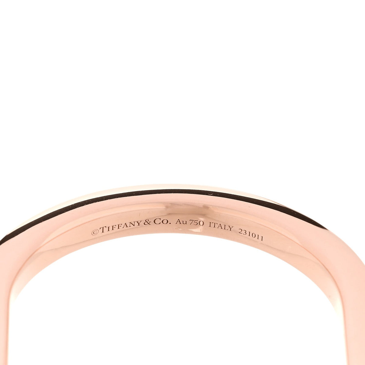 Tiffany 18K Rose White Gold Lock Bangle Bracelet