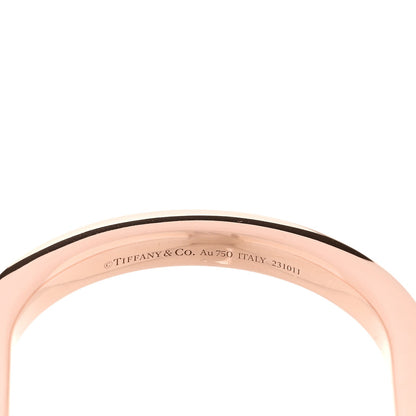 Tiffany 18K Rose White Gold Lock Bangle Bracelet