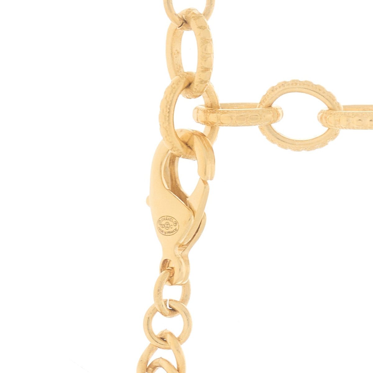 Chanel ID Dog Tag Charm Necklace Gold