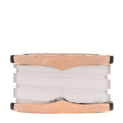 Bulgari 18K Rose Gold White Ceramic B.Zero1 Four-Band Ring 53 6.5