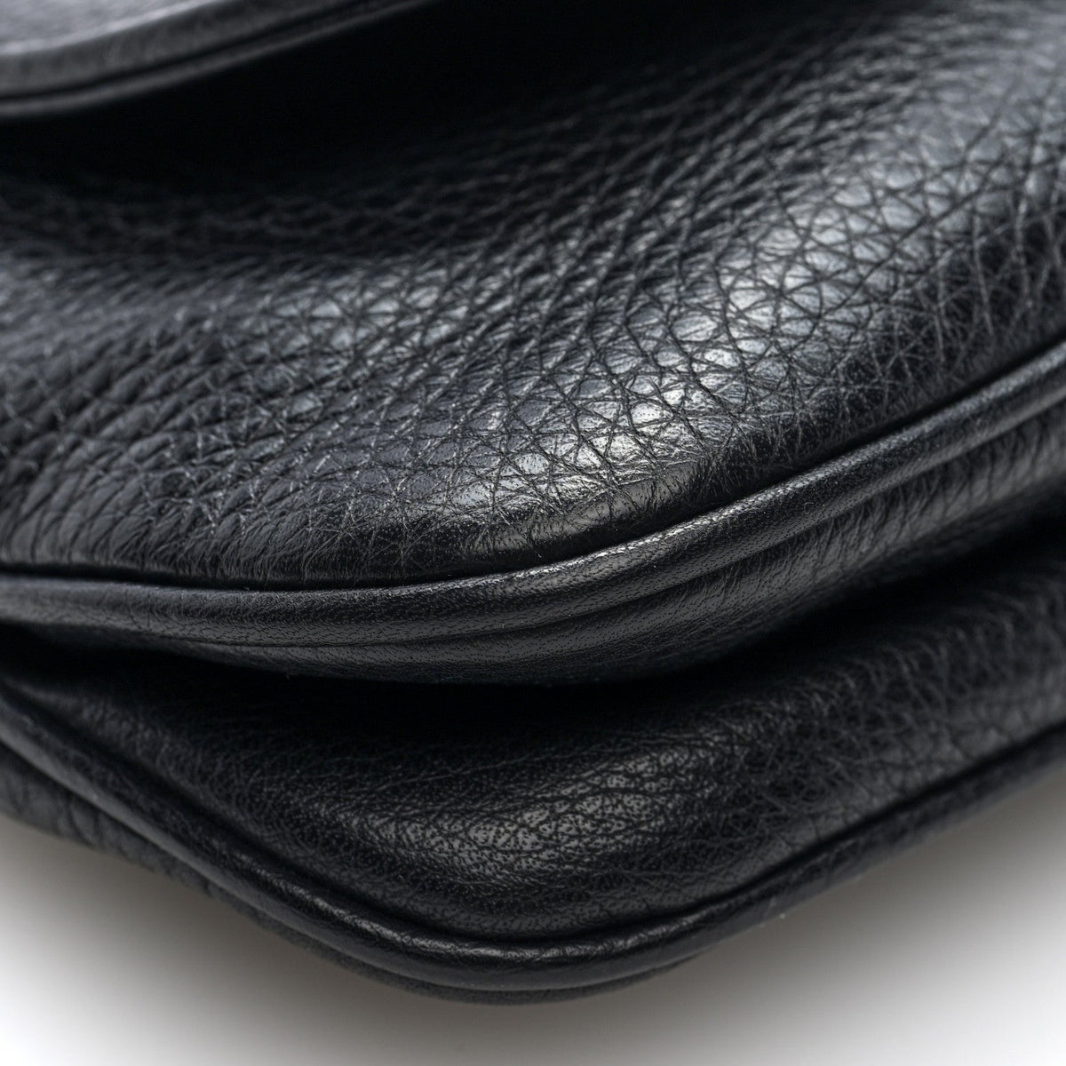 Gucci Pebbled Calfskin Small 1973 Chain Shoulder Bag Black