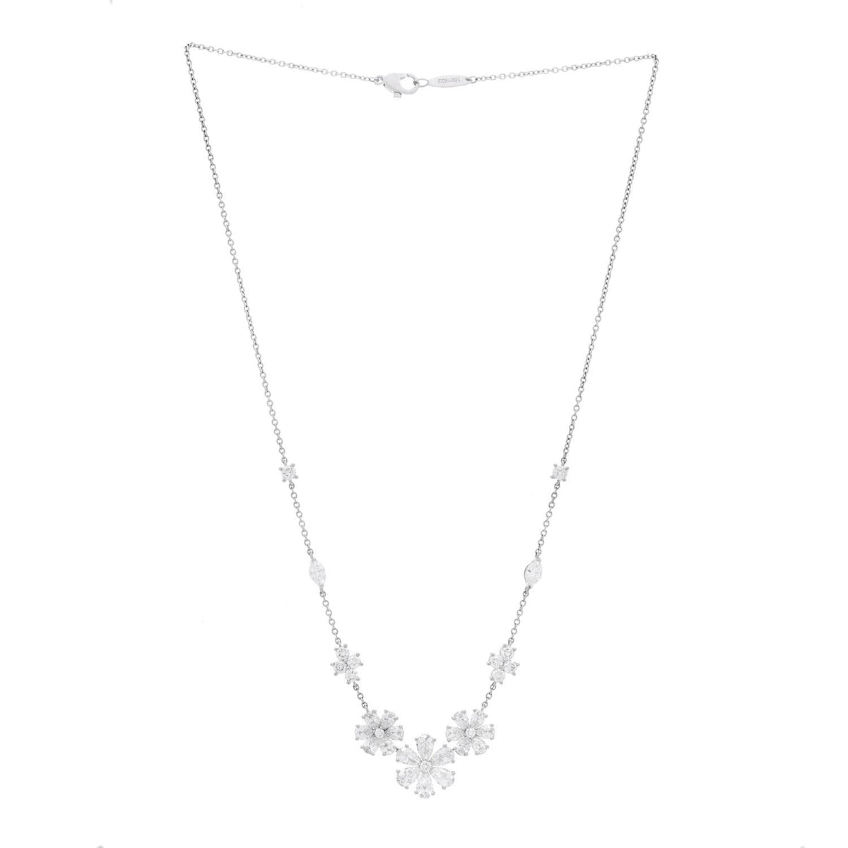 Harry Winston Platinum Diamond Forget-Me-Not Multi Motif Necklace