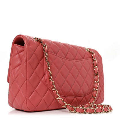 Chanel Lambskin Quilted Valentine Charms Medium Flap Bag Pink