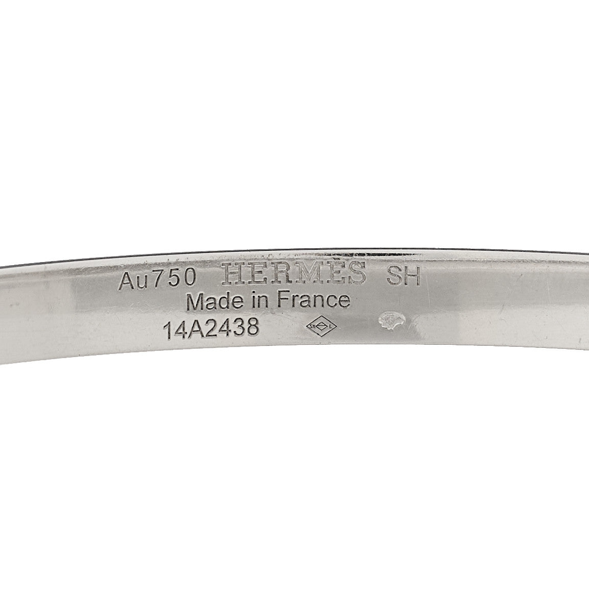 Hermes 18K White Gold Diamond PM Kelly Bracelet ST