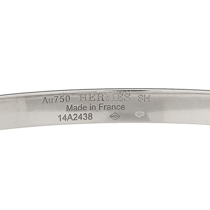 Hermes 18K White Gold Diamond PM Kelly Bracelet ST
