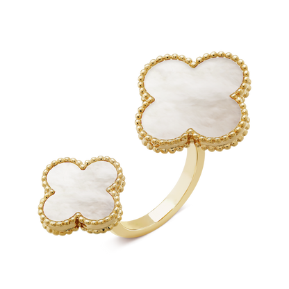 18K Gold Mother-of-Pearl VCA Magic Alhambra Between the Finger Ring