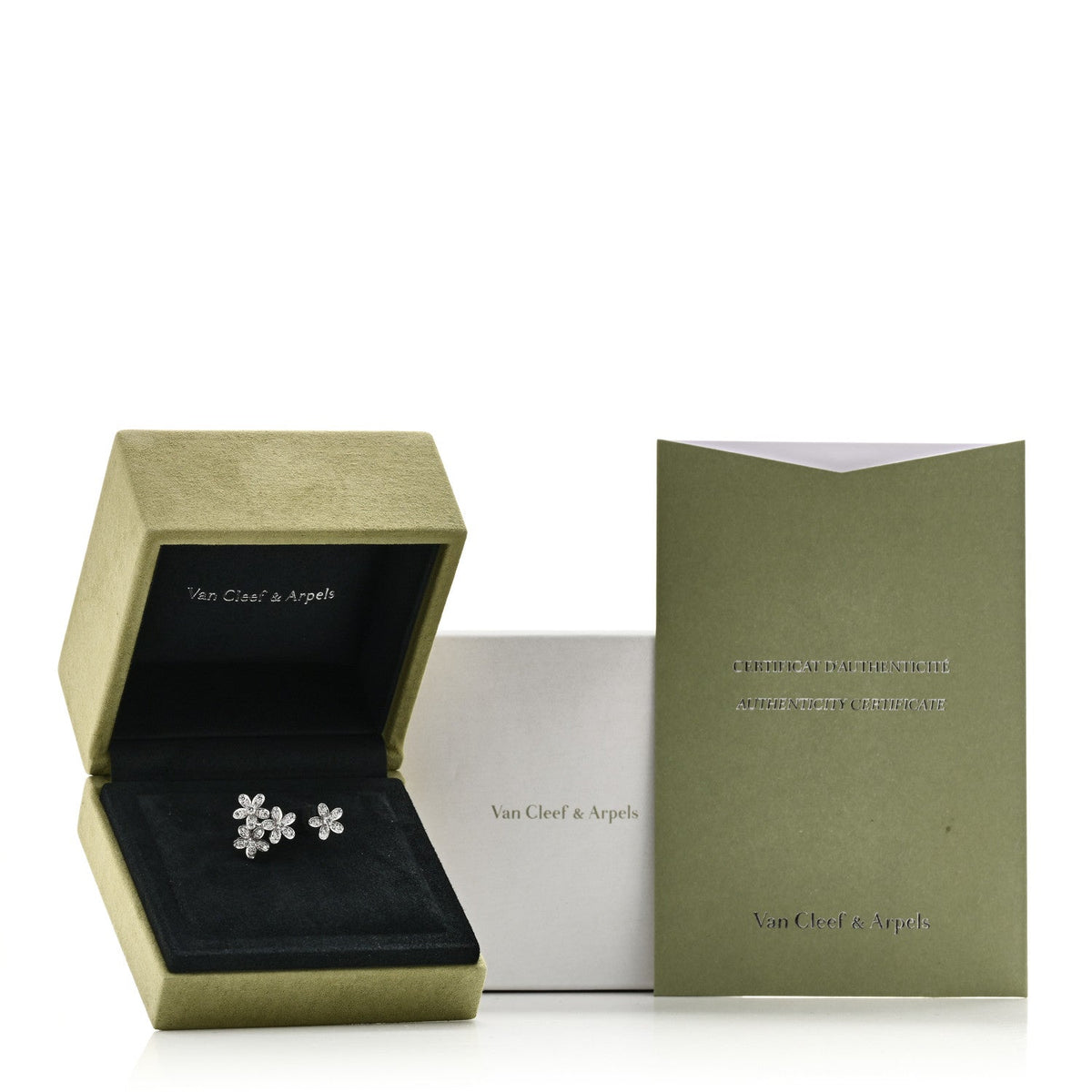 Van Cleef & Arpels 18K White Gold Diamond Socrate Ring 50 5.25