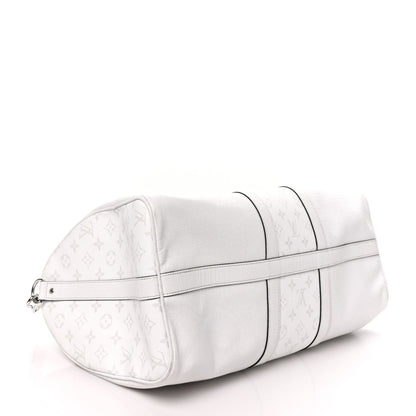 Louis Vuitton Monogram Taiga Keepall Bandouliere 45 Duffel White