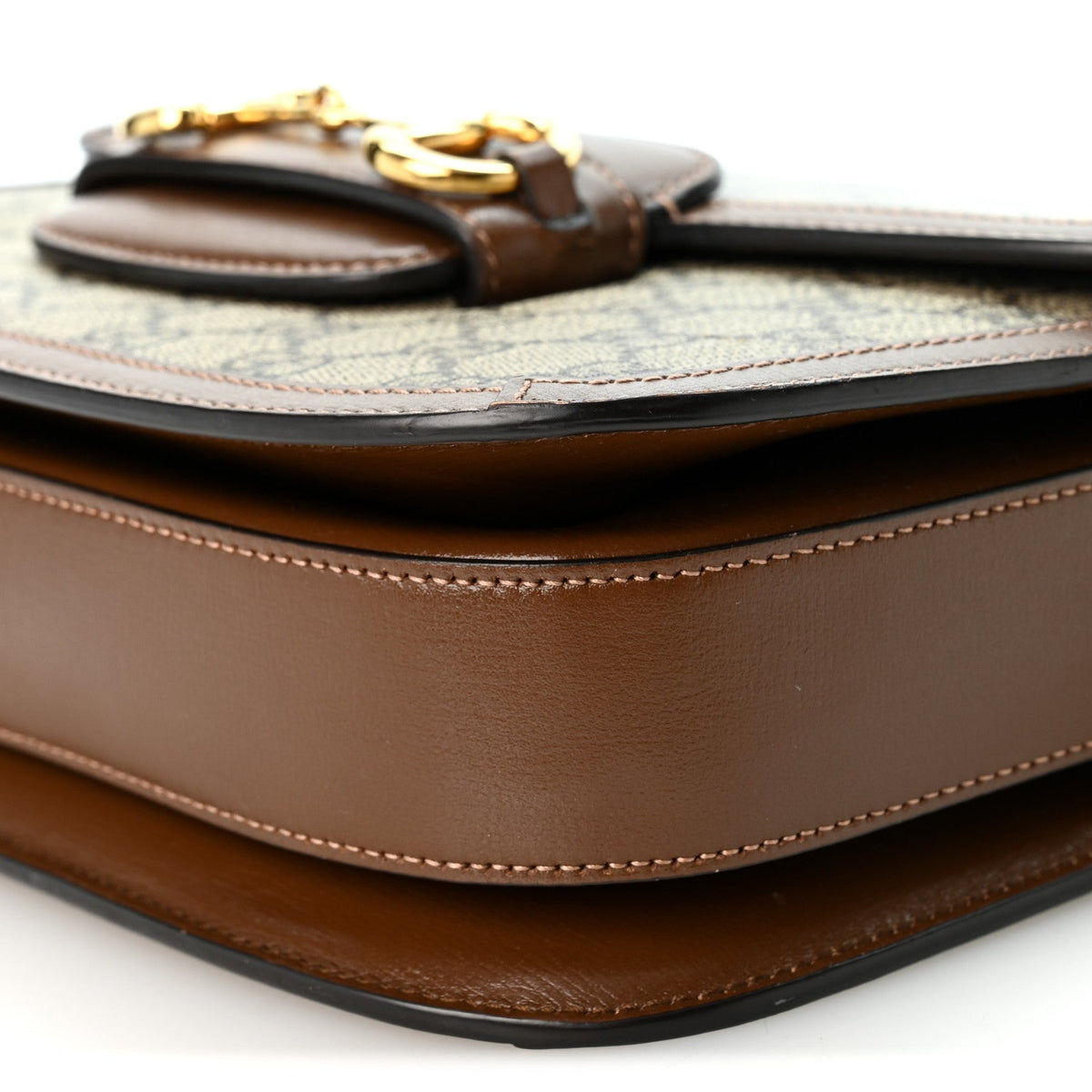 Gucci GG Supreme Horsebit 1955 Shoulder Bag Beige Brown Sugar