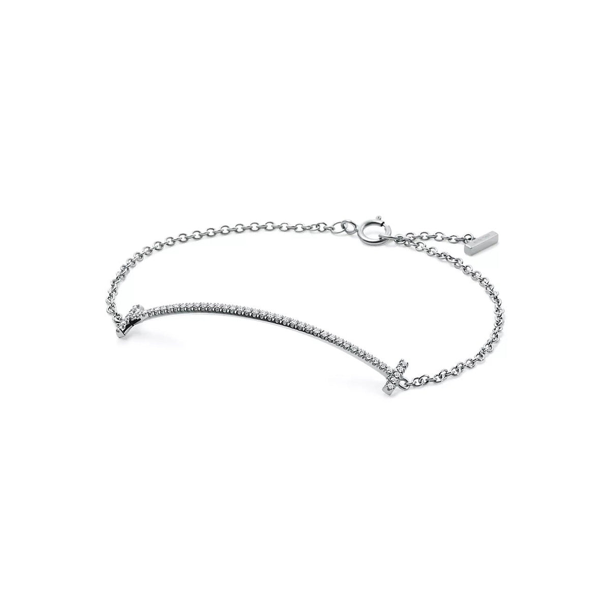 18K Gold Diamond Tiffany T Smile Bracelet