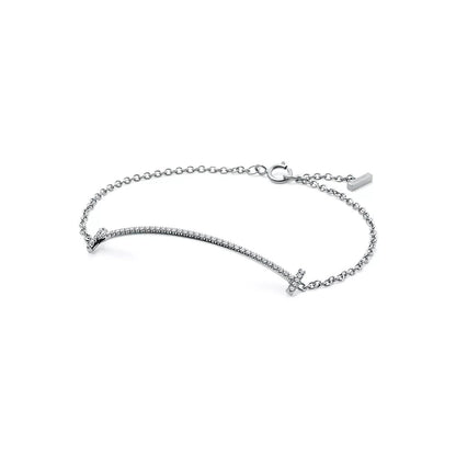 18K Gold Diamond Tiffany T Smile Bracelet