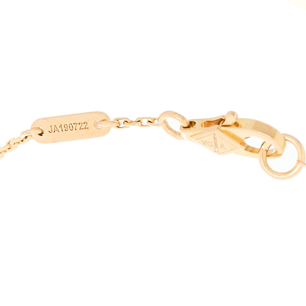 Van Cleef & Arpels 18K Rose Gold Carnelian Sweet Alhambra Heart Bracelet