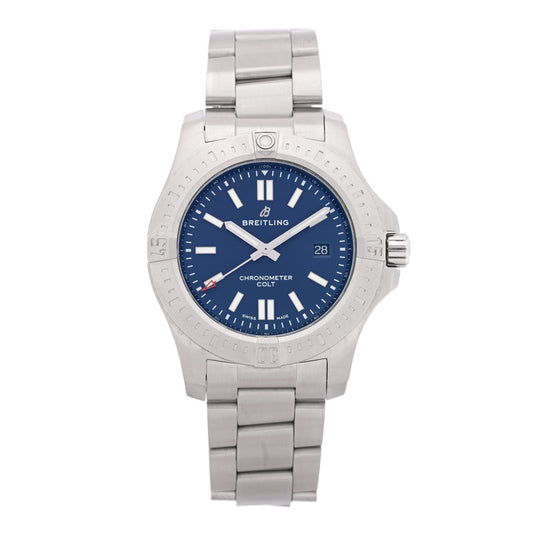 Breitling Stainless Steel 44mm Colt Automatic Watch Blue A17388