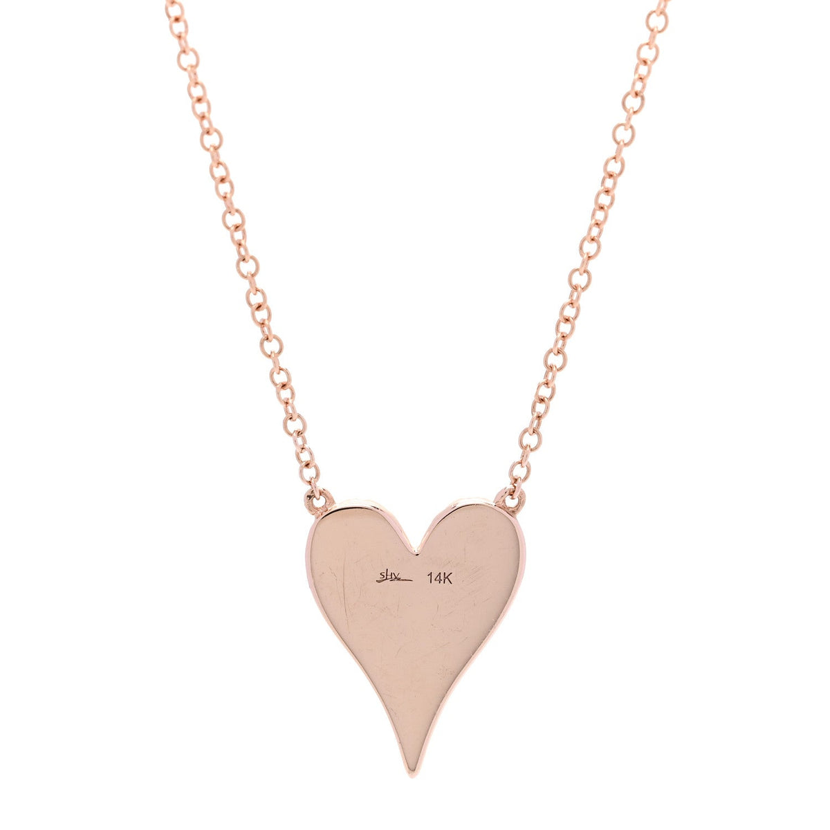 Parker & West 14K Rose Gold Diamond Pave Heart Pendant Necklace