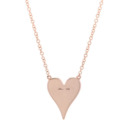 Parker & West 14K Rose Gold Diamond Pave Heart Pendant Necklace