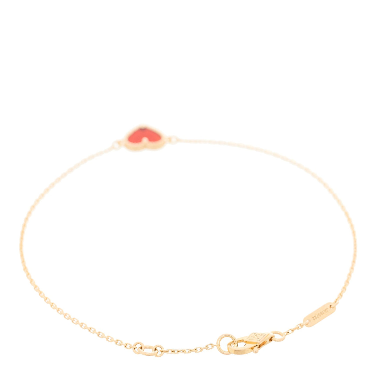 Van Cleef & Arpels 18K Rose Gold Carnelian Sweet Alhambra Heart Bracelet