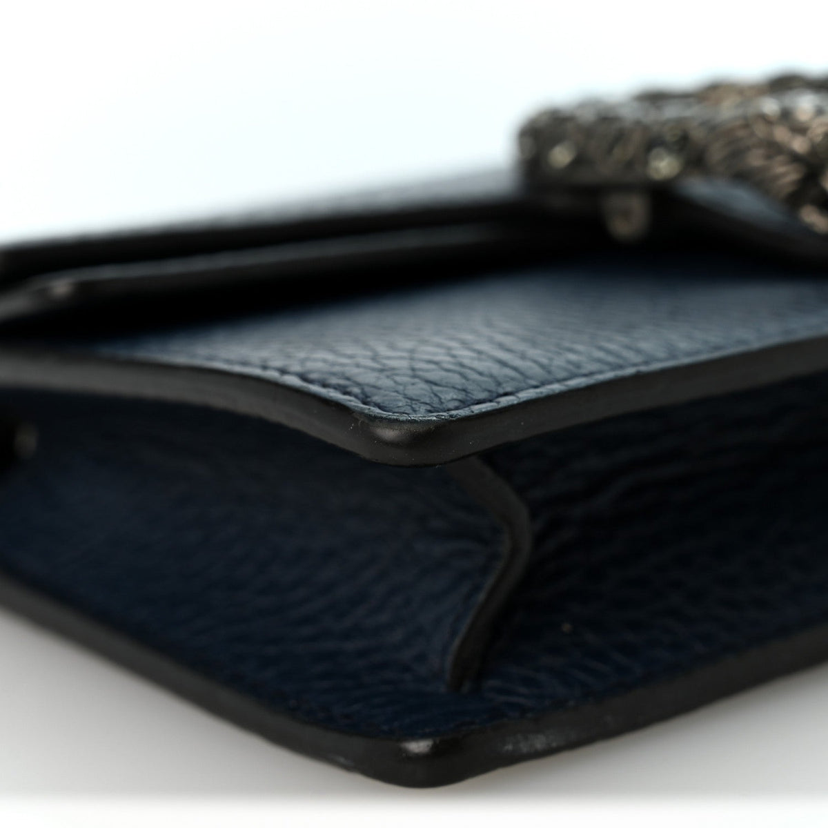 Gucci Dollar Calfskin Crystal Super Mini Dionysus Shoulder Bag Blue Agata