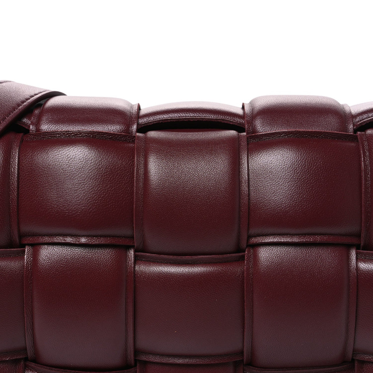 Bottega Veneta Nappa Maxi Intreccio Padded Cassette Crossbody Bag Dark Red