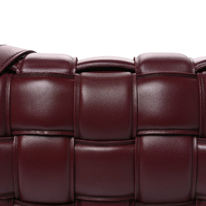 Bottega Veneta Nappa Maxi Intreccio Padded Cassette Crossbody Bag Dark Red