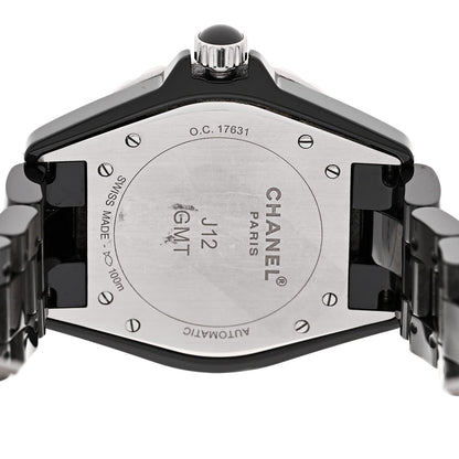 Chanel Stainless Steel Ceramic 41mm J12 GMT Automatic Watch Black