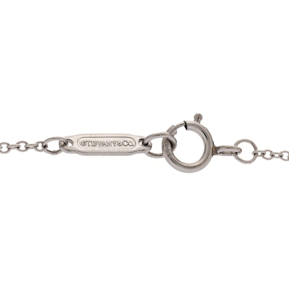 Tiffany Platinum Diamond .41ctw Fleur De Lis Key Pendant Necklace