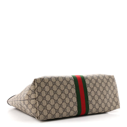 Gucci GG Supreme Monogram Medium Ophidia Shopping Tote Brown