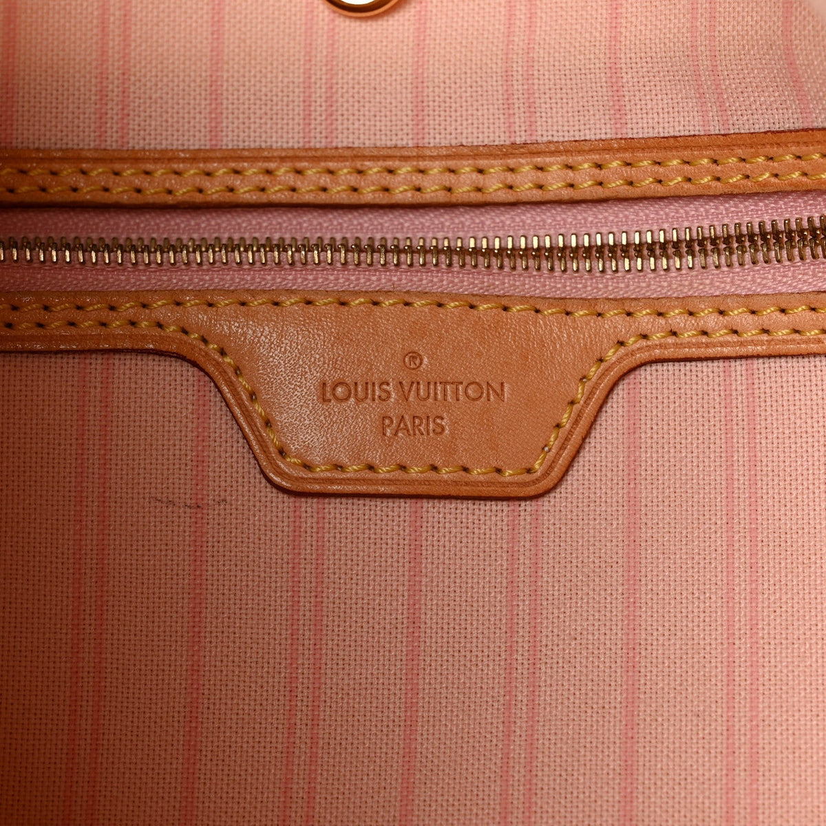 Louis Vuitton Damier Azur Delightful MM Rose Ballerine