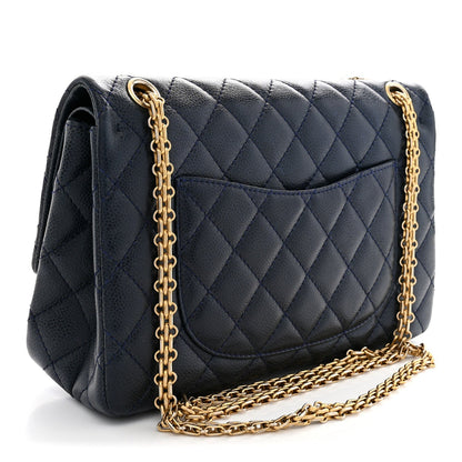 Chanel Caviar Quilted 2.55 Reissue 226 Flap Bag Navy Blue 1985238