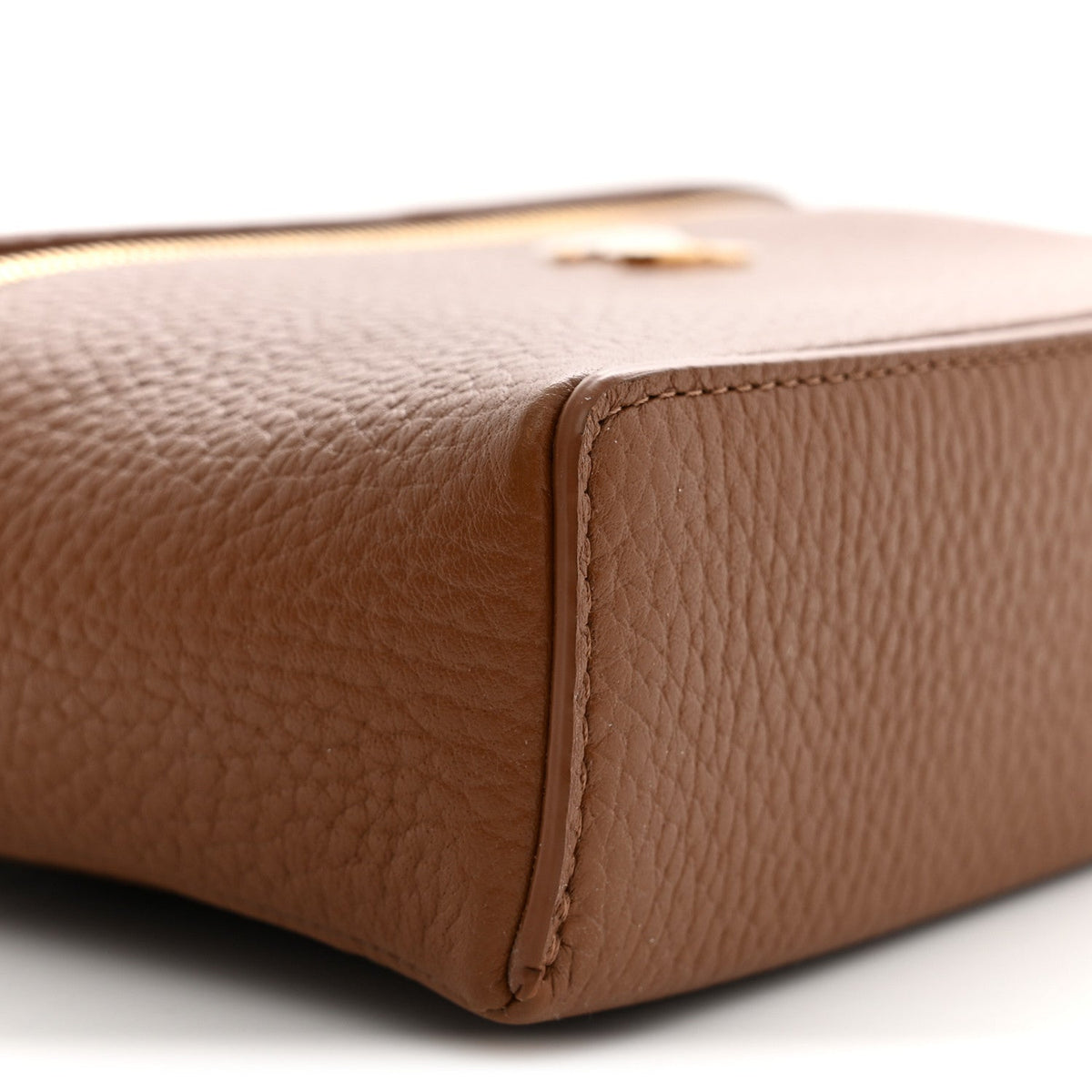 Chanel Grained Calfskin Small Supple Trapeze Vanity With Chain Camel