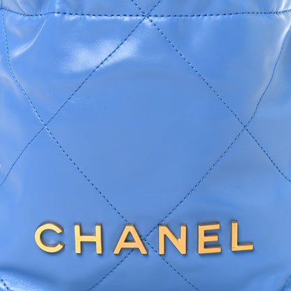 Chanel Shiny Calfskin Quilted Mini Chanel 22 Blue 1893258