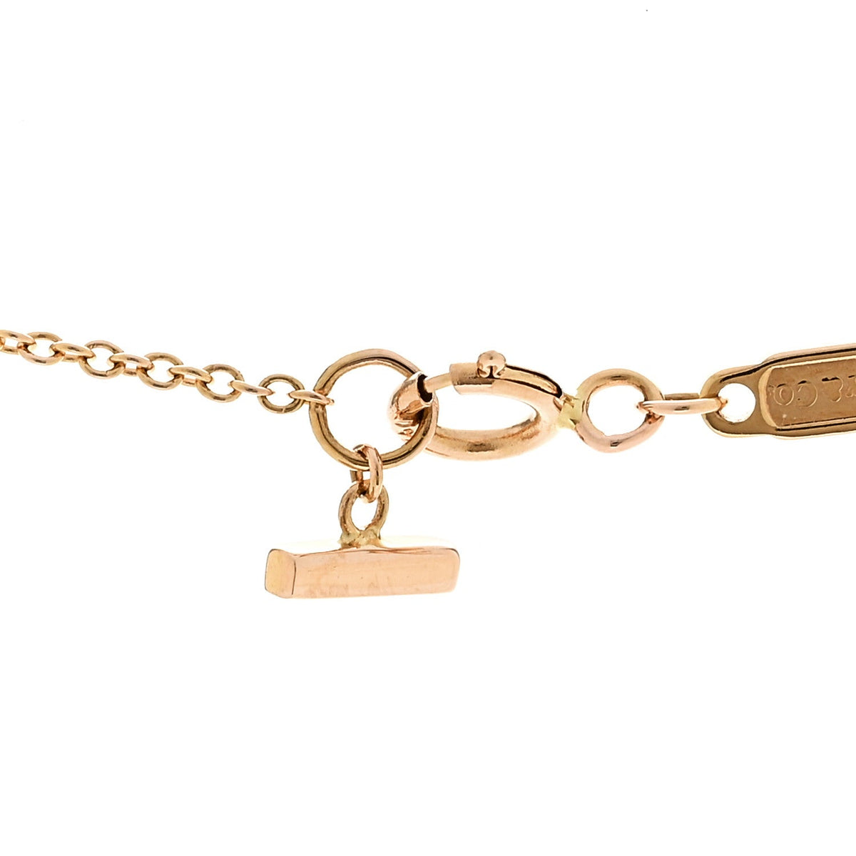 Tiffany 18K Rose Gold Diamond Large T Smile Pendant Necklace