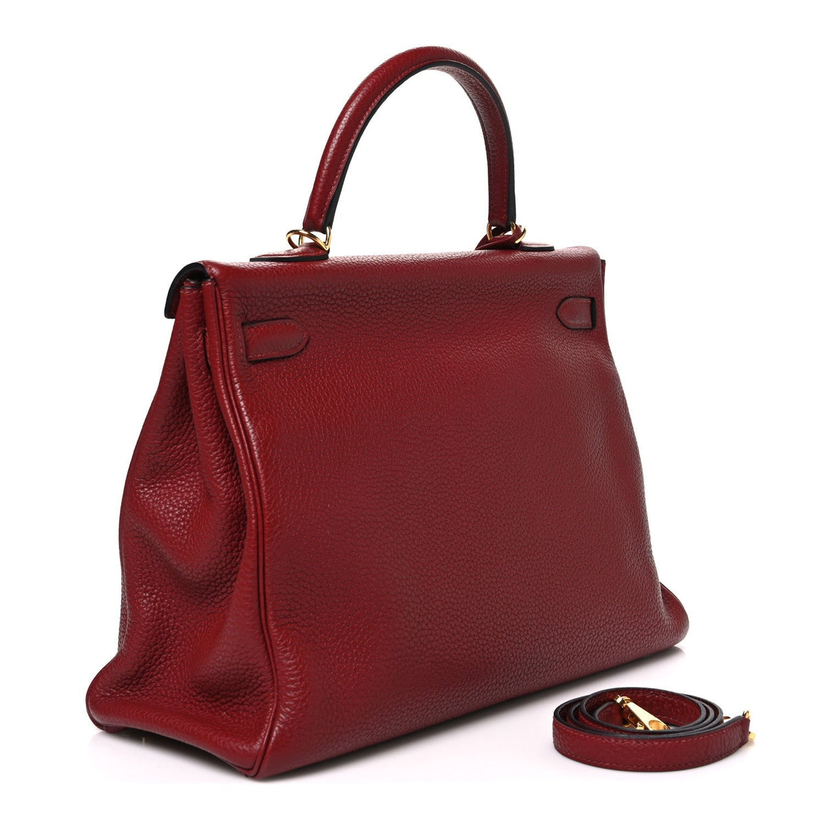 Hermes Taurillon Clemence Retourne Kelly 35 Rouge Garance