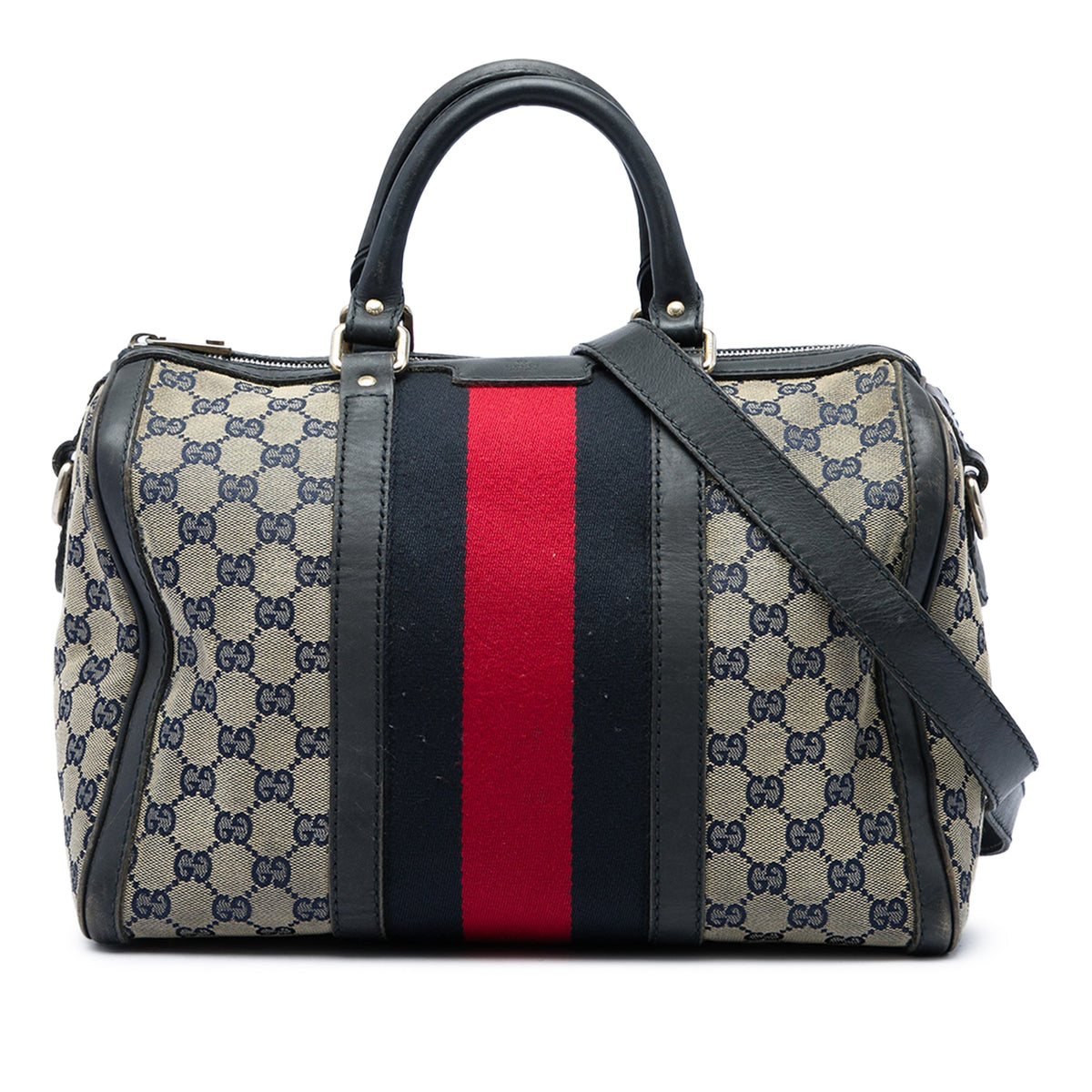 Vintage Web Boston Bag GG Canvas Medium