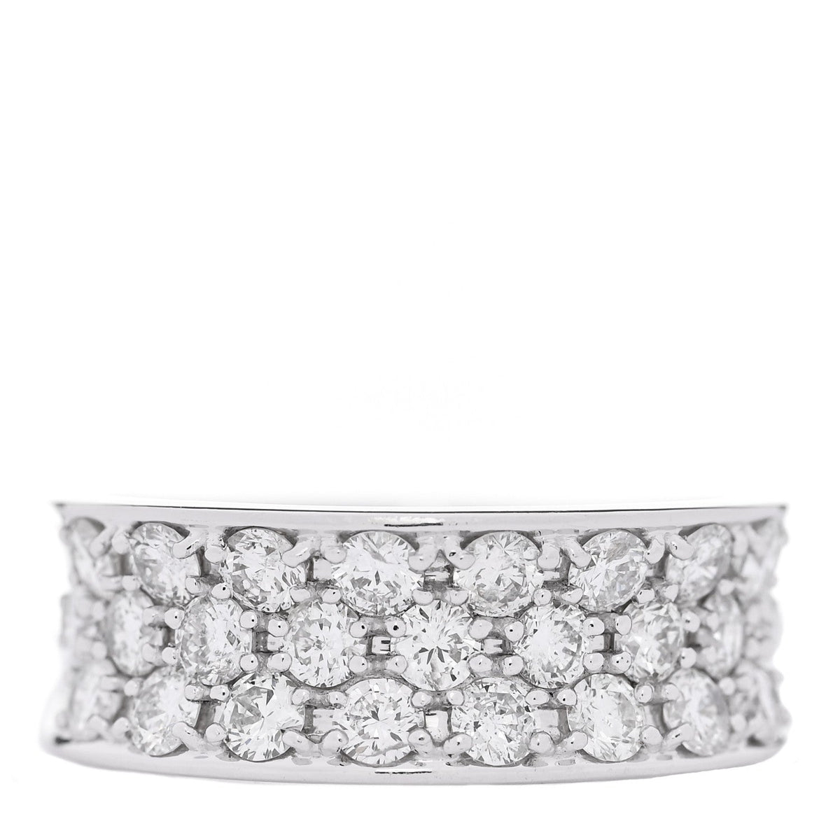 Parker & West 18K White Gold Diamond 1.33ct Half Band Ring 54 7