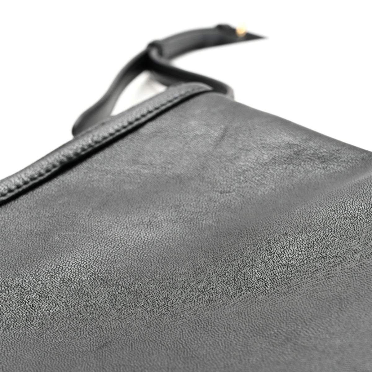 Celine Shiny Lambskin Soft Triomphe Besace Bag Black