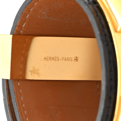 Hermes Shiny Alligator Collier de Chien CDC Bracelet S Black