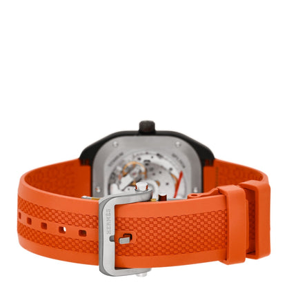 Hermes DLC Coated Titanium Rubber 39mm H08 Automatic Watch Orange