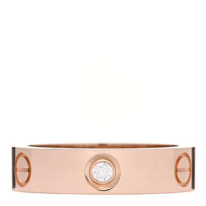 Cartier 18K Pink Gold 3 Diamond 5.5mm LOVE Ring 59 8.75