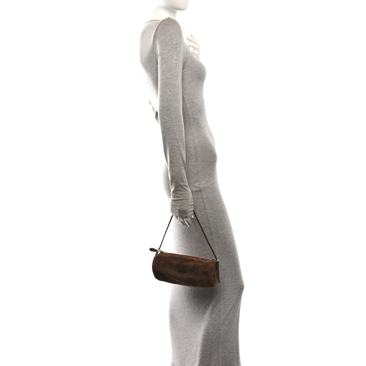 Miu Miu Suede Pouch Cacao
