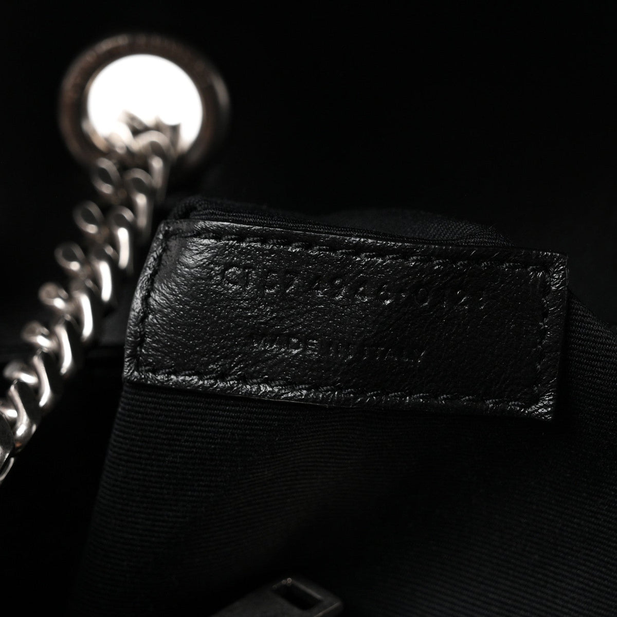 Saint Laurent Calfskin Y Quilted Monogram Medium Loulou Chain Satchel Black