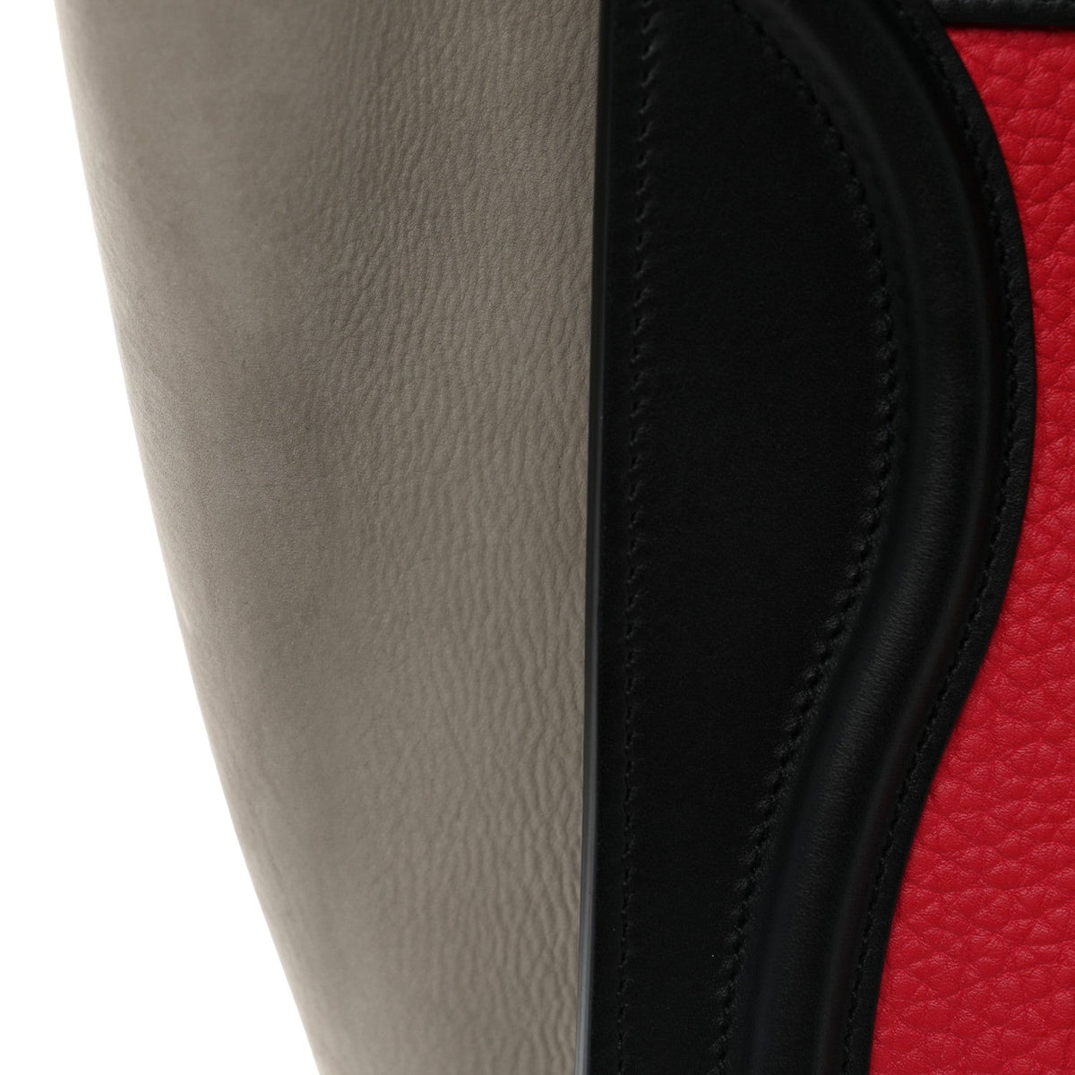 Celine Calfskin Bullhide Micro Luggage Tri-Color Bright Red