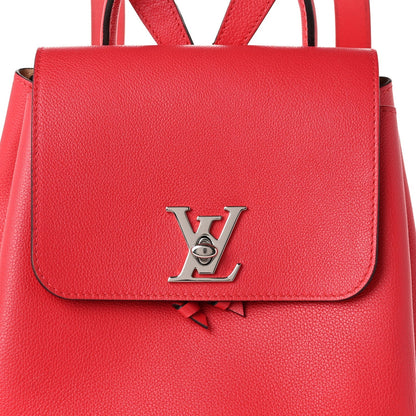 Louis Vuitton Soft Calfskin Lockme Backpack Poppy