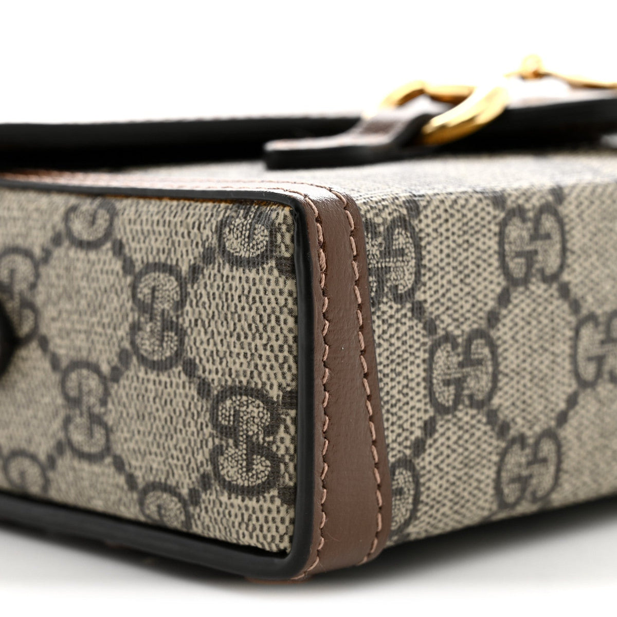 Gucci GG Supreme Monogram Mini Horsebit 1955 Shoulder Bag Beige Brown Sugar 1983200