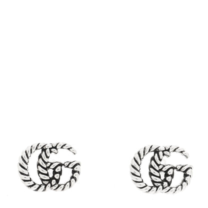 Gucci Sterling Silver Torchon Double G Earrings