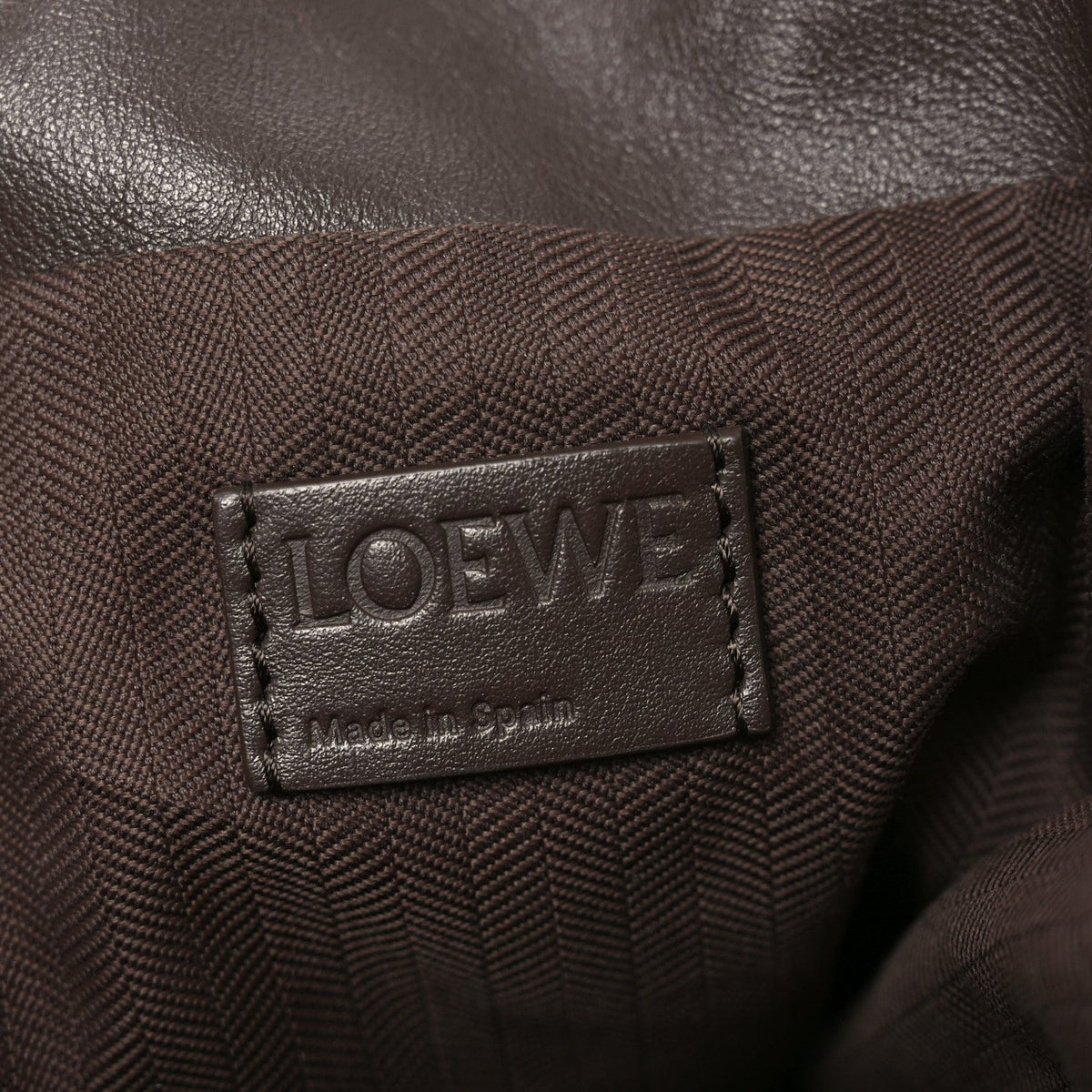 Loewe Calfskin Flamenco Puffer Knot Bag Dark Brown