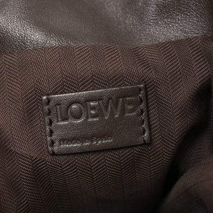 Loewe Calfskin Flamenco Puffer Knot Bag Dark Brown