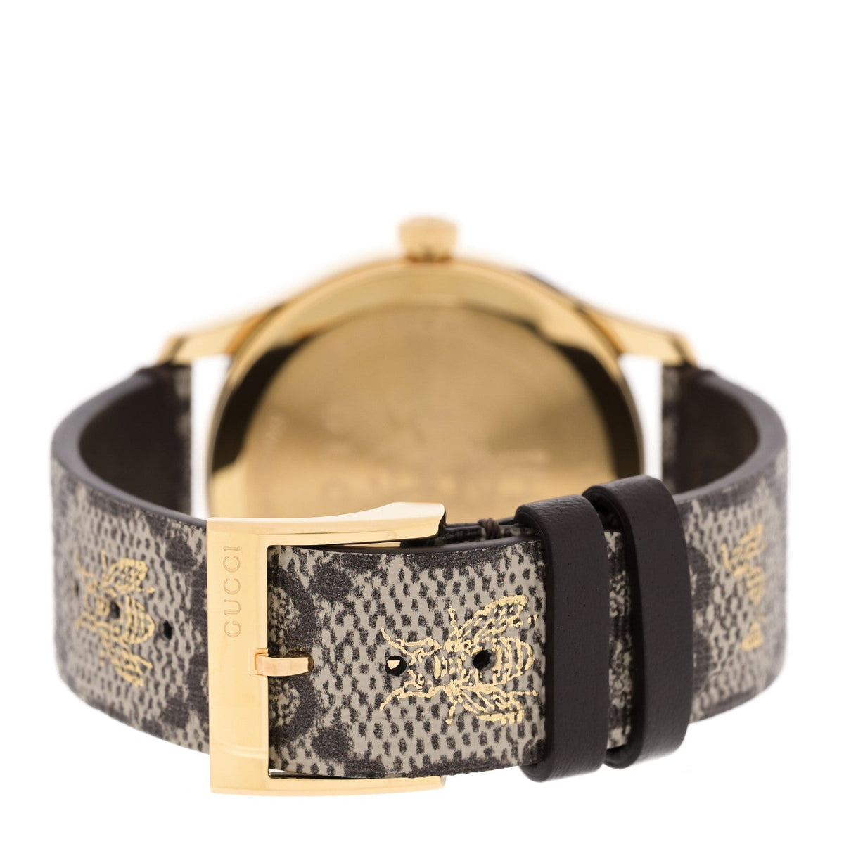 Gucci Stainless Steel Canvas 38mm G-Timeless GG Supreme Bee Watch Brown