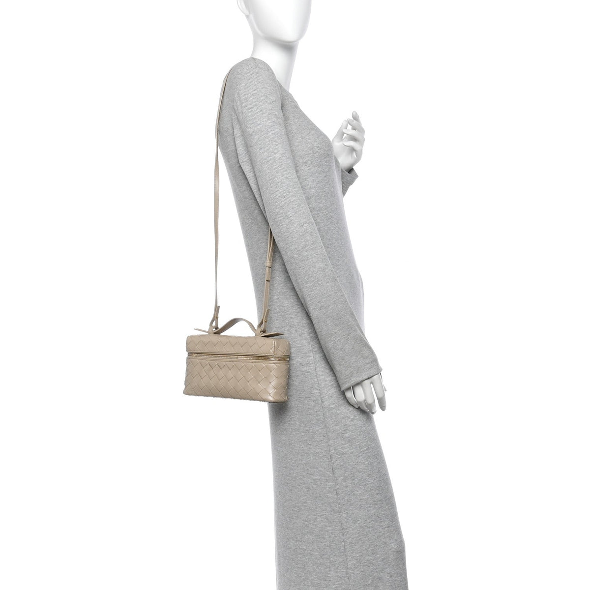 Bottega Veneta Calfskin Intrecciato Bang Bang Vanity Case Ecru