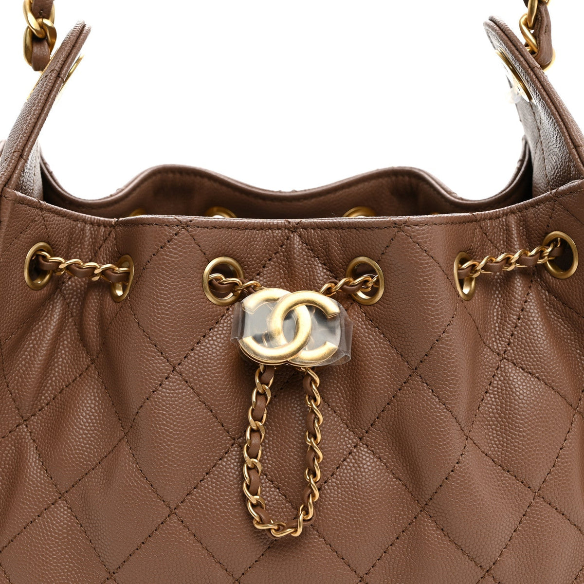 Chanel Caviar Quilted Mini Chanel 25 Handbag Brown