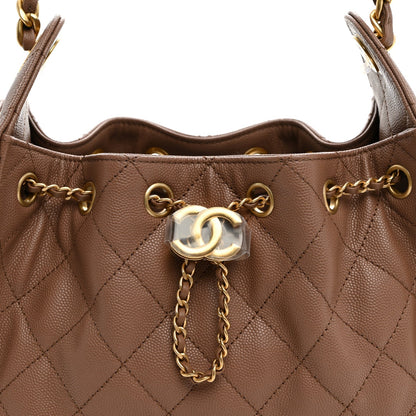 Chanel Caviar Quilted Mini Chanel 25 Handbag Brown